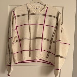Splendid Cozy Cream Plaid Sweater